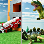 トミカ はたらく車が恐竜のおもちゃに変身するよ 子供向け  Dinosaurs for kids  The car Transform into a dinosaur　いーたんおはるこToys